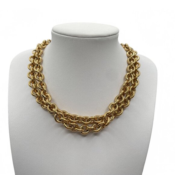 Vintage GIVENCHY Gold Tone Long Necklace 32" Gorgeous 90s Jewelry Hook Chain - Picture 2 of 8